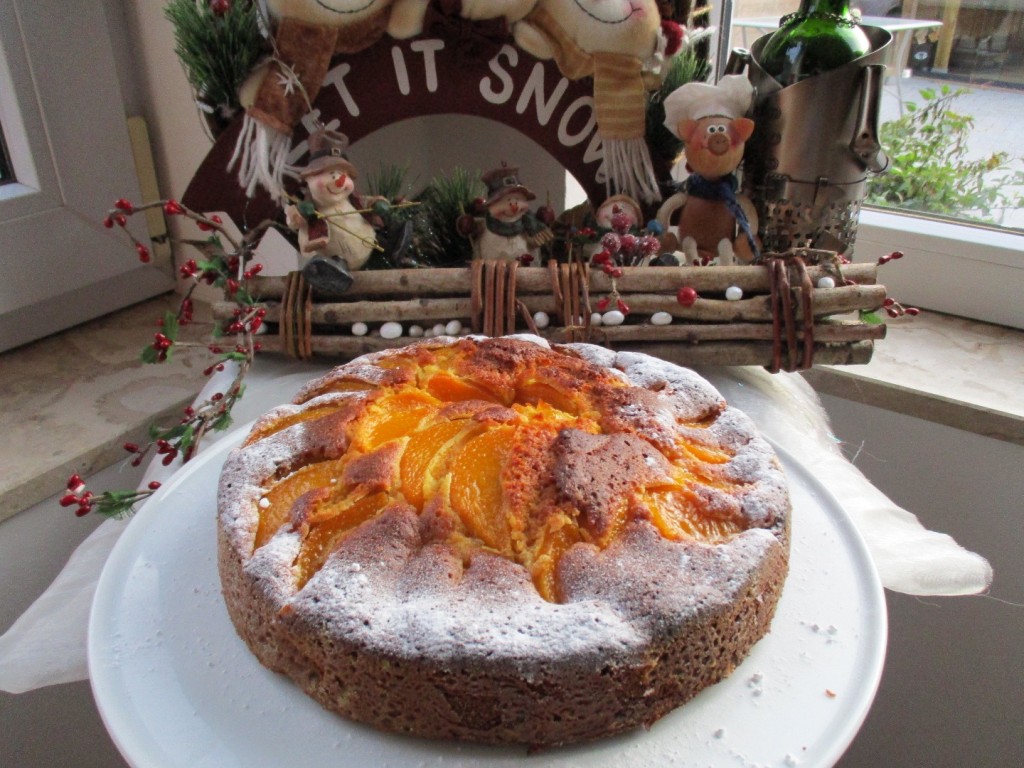 Dessert: perziken-cake