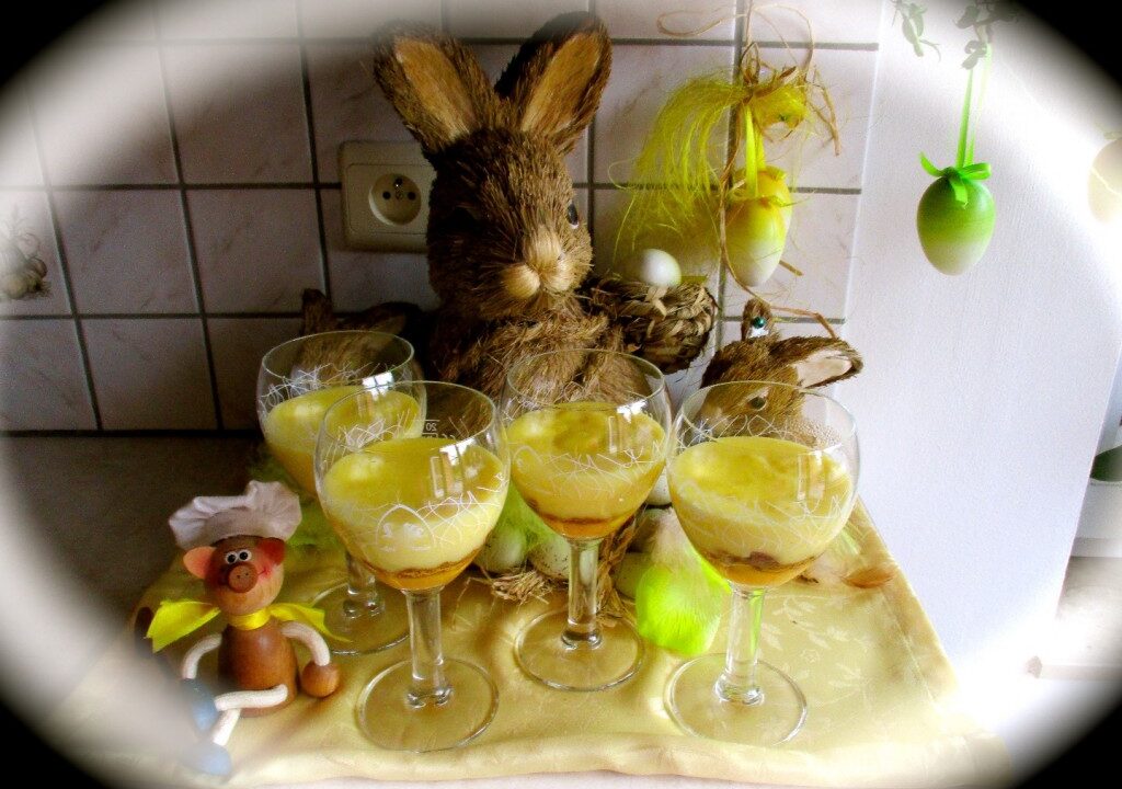 Dessert: vanillepudding met een vleugje advocaat en speculaas