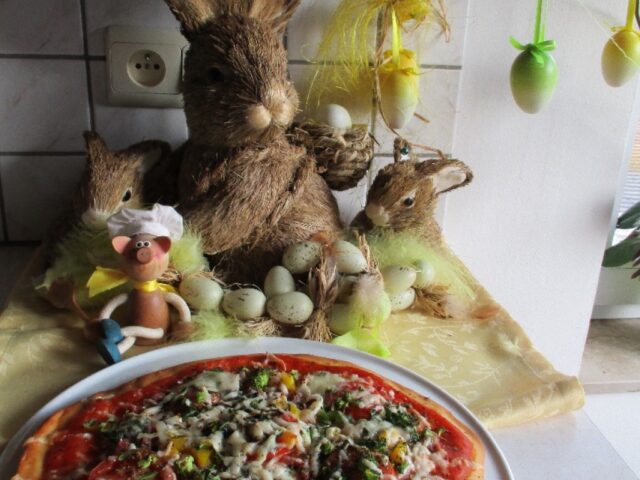 Pizza met heerlijke groenten