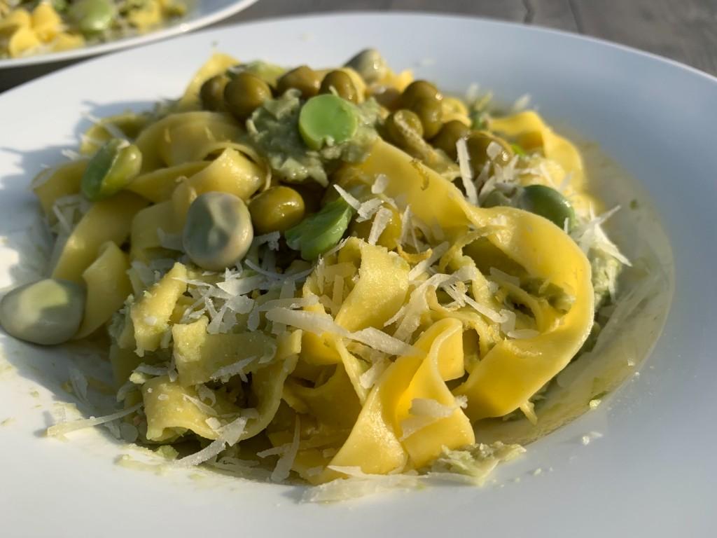 Pasta met tuinbonen