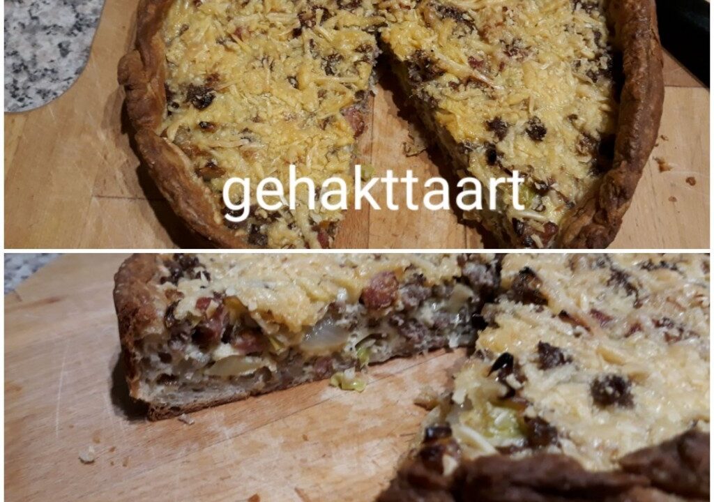 Gehakttaart met croissantdeeg