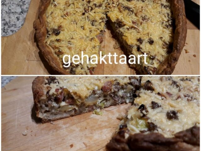 Gehakttaart met croissantdeeg