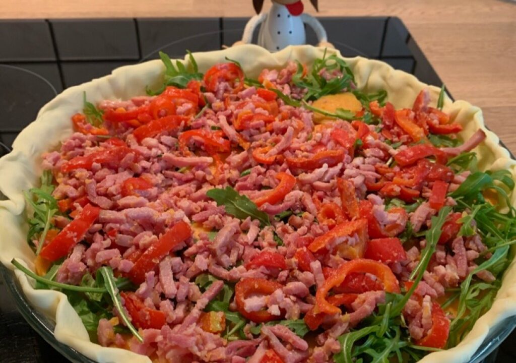 Quiche rijkelijk gevuld