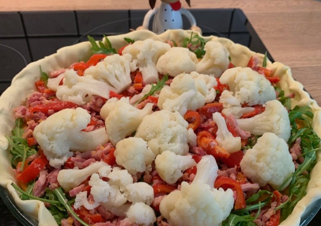 Quiche rijkelijk gevuld