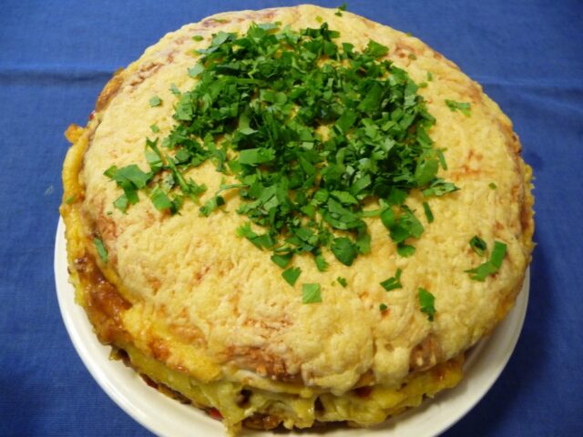 Mexicaanse tortilla taart met gehakt