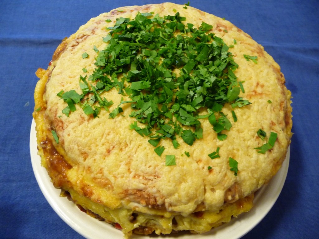 Mexicaanse tortilla taart met gehakt