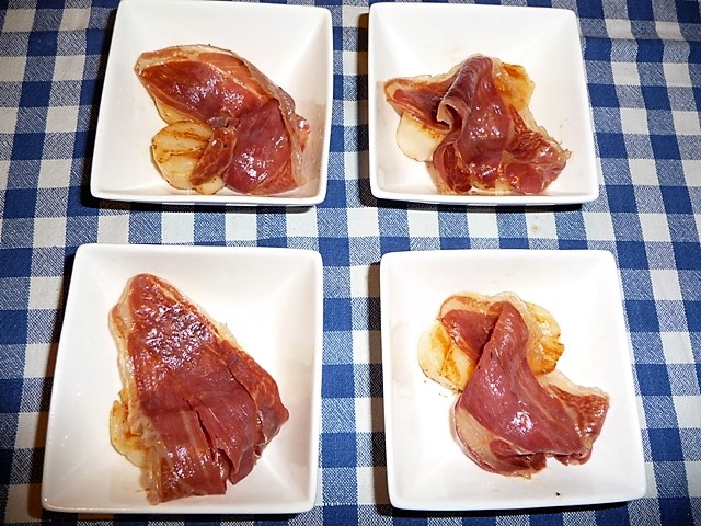 Coquilles met Pata Negra ham