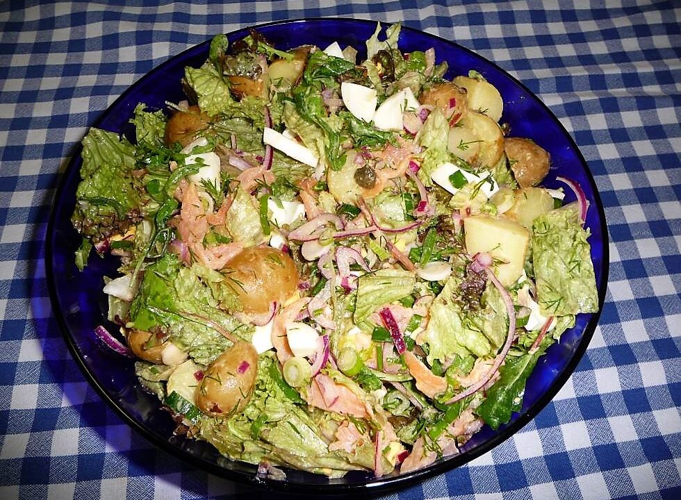 Noorse aardappelsalade met zalm