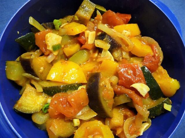 Ratatouille van groenten uit eigen tuin