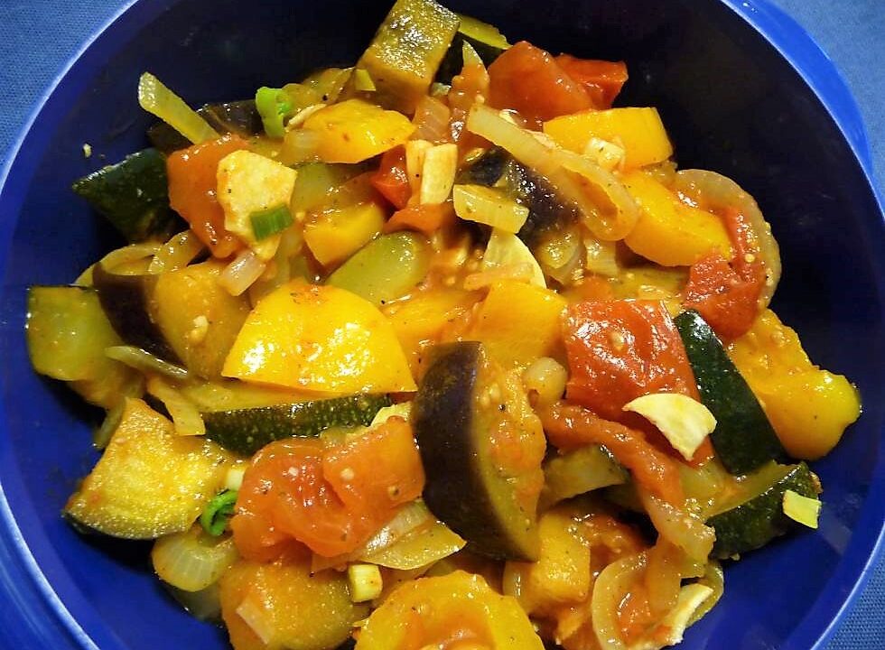 Ratatouille van groenten uit eigen tuin