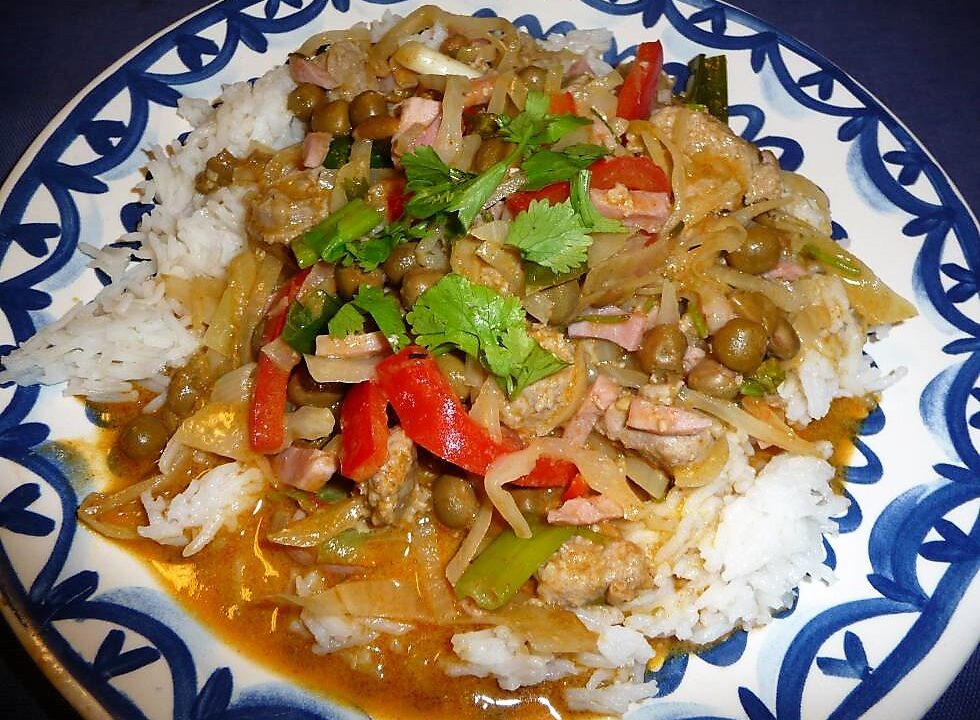 Rode curry met jonge kapucijners
