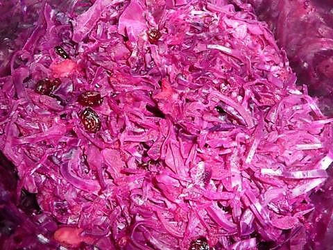 Rode kool met appel en cranberry’s