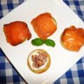 Russische blini’s met Hollandse garnalen en gerookte zalm