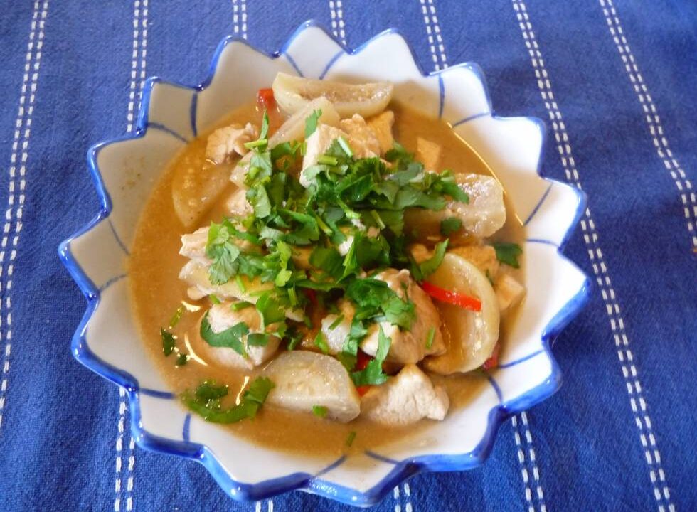 Thaise groene kipcurry van de kookles in Thailand