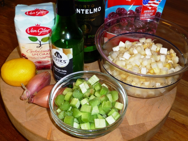 Chutney van asperges en rabarber