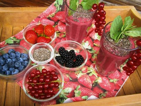 Smoothie met bosvruchten en Chia zaad