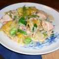 Pasta met zalm, venkel en dille in roomsaus