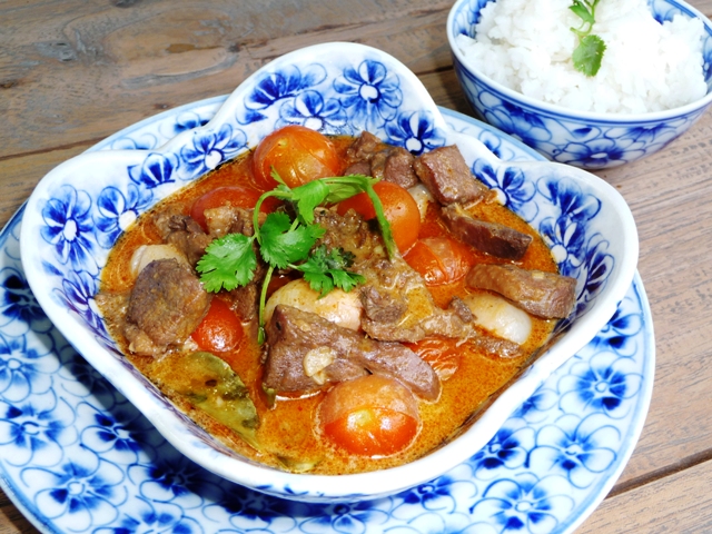 Rode curry met eend en lychees