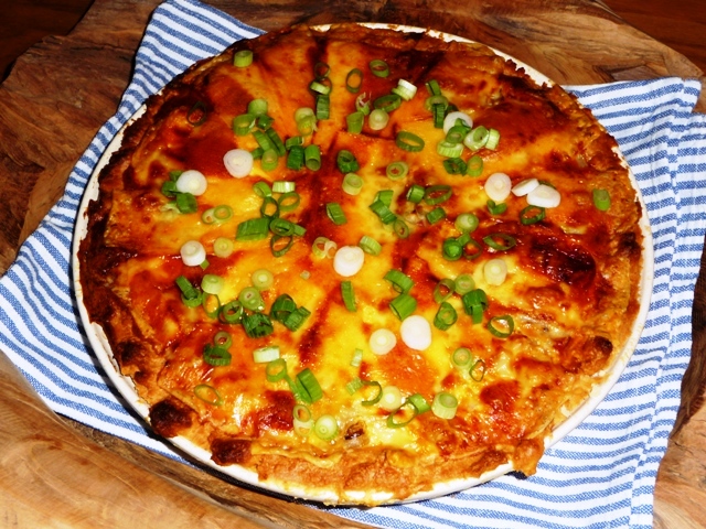 Witloftaart met ham en kaas