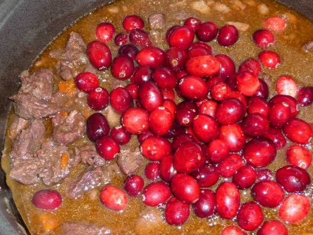 Hertenstoverij met verse cranberry’s