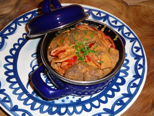 Biefstuk puntjes in Stroganoff saus