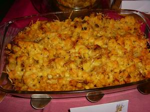 Käsespätzle met spek en gebakken uien