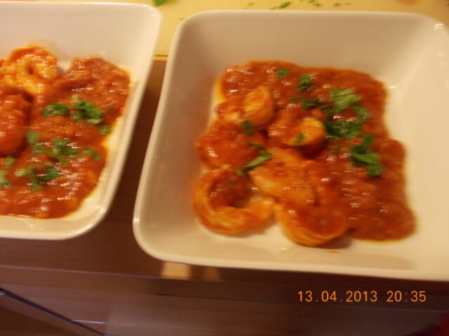 Portugese gamba’s in tomaten-knoflooksaus
