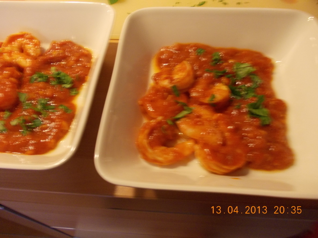 Portugese gamba’s in tomaten-knoflooksaus