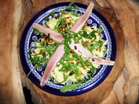 Romige pasta met gerookte paling