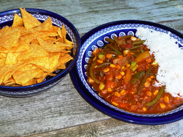 Mexicaans stoofpotje met gehakt en sperzieboontjes