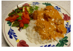 Tikki Masala Gehaktballen, gemengde groente en een romig sausje