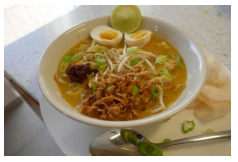 Laksa Betawi ( Javaanse maaltijdsoep met kip en mie)