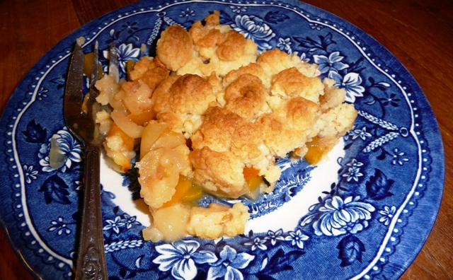 Appel perzik crumble