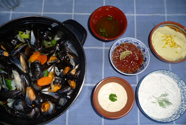 Mosselsausjes en dips