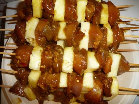 Marinade voor kipspiesjes met ananas