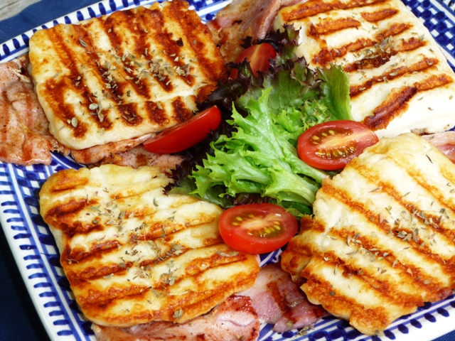 Gegrilde halloumi met lountza