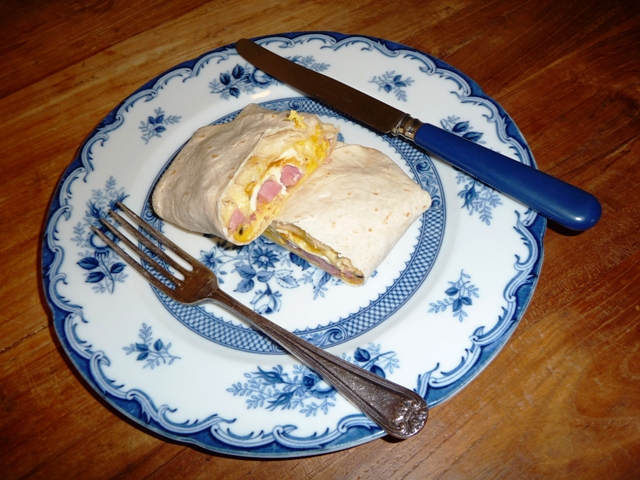 Wraps met ham kaas en ei