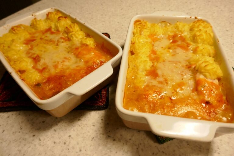 Gegratineerd vispannetje