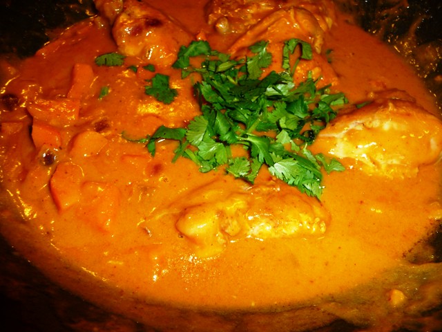 Thaise pompoencurry met kip