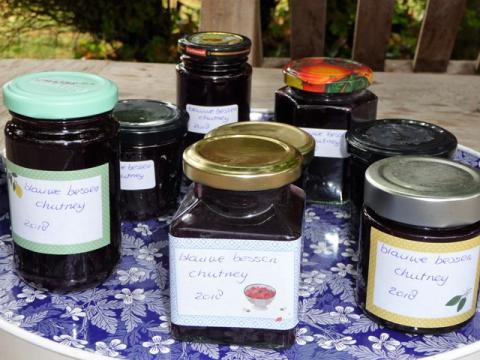 Blauwe bessen chutney