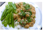 Rendang gehaktballetjes met peultjes en rijst…..