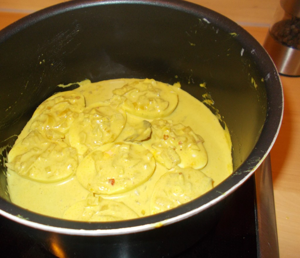 Vegetarische rendang van eieren