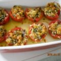 Gegratineerde gevulde tomaten en tagliatelle met basilicumsaus
