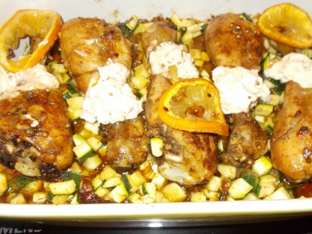 Kip met courgette en ras-el-hanout
