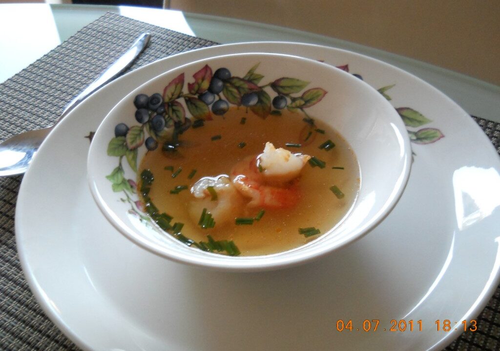 Sherrybouillon met gamba’s
