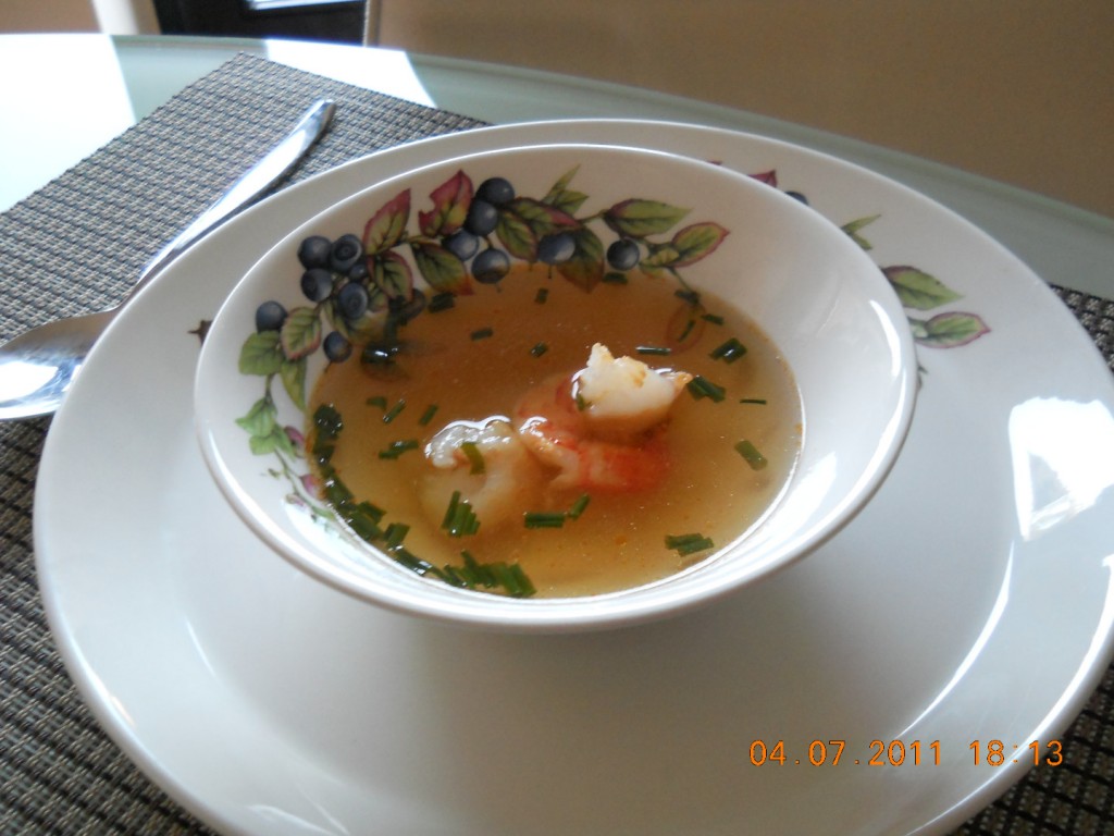 Sherrybouillon met gamba’s