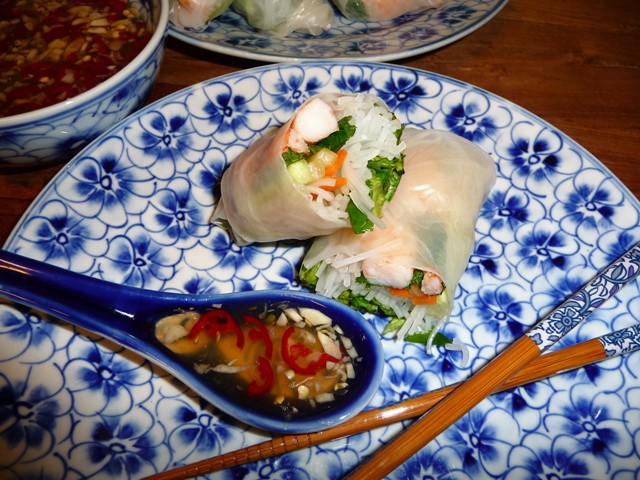 Vietnamese rijstvelloempia’s Goi Cuon met Nuoc Cham