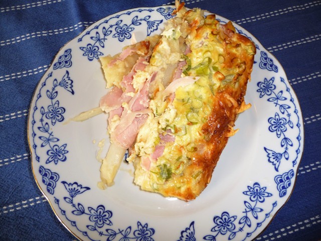 Ovenschotel met asperges en ham