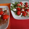 Aardbei-rucolasalade met Parmaham en feta