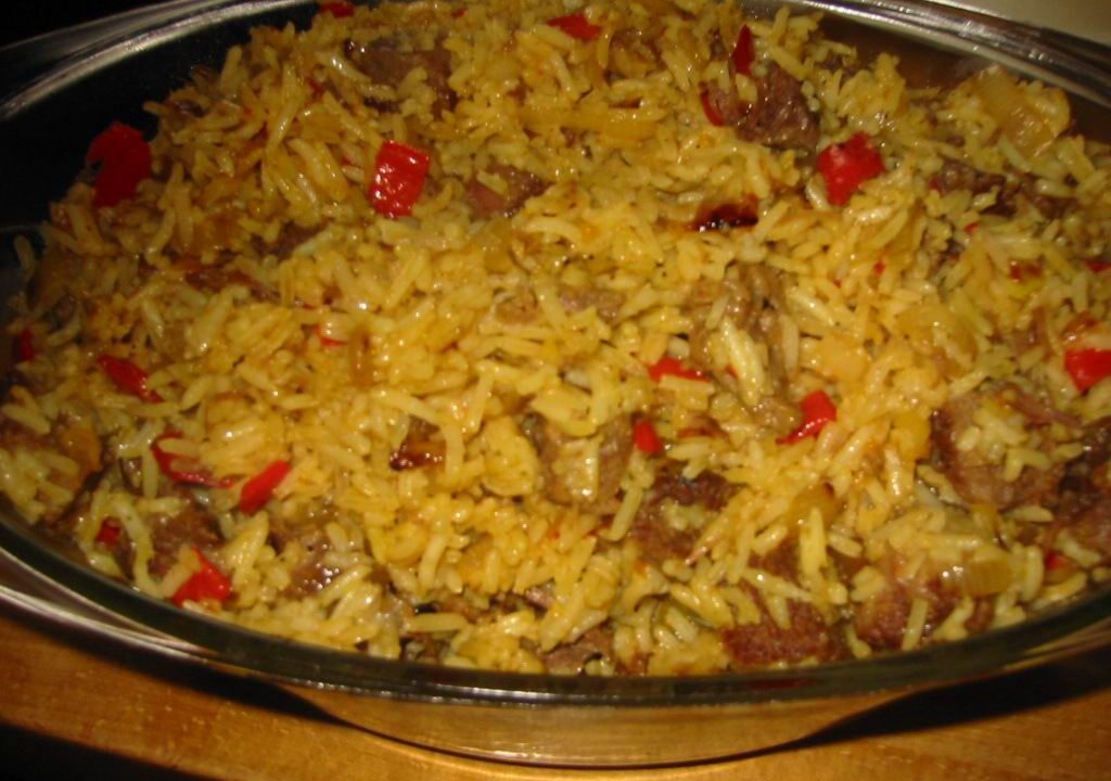 Kerrierijst met paprika en rundvlees